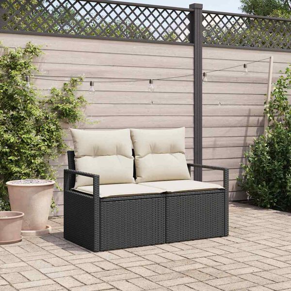 vidaXL Garden Sofa with Cushion 120 x 62 x 69 cm Poly Rattan