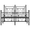 vidaXL Metal Bed Frame without Mattress with Footboard Black 120x200cm