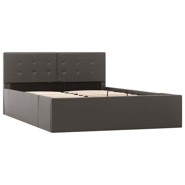 vidaXL Hydraulic Storage Bed Frame without Mattress Grey 120x200 cm