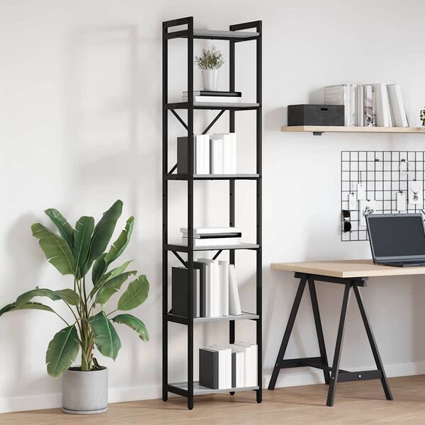 vidaXL Bookshelf Grey sonoma 40 x 30 x 189.5 cm Engineered Wood