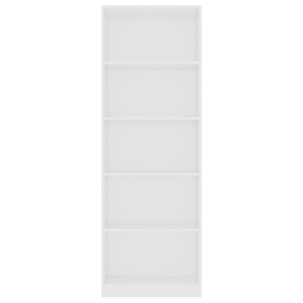 vidaXL 5-Tier Book Cabinet White 60x24x175 cm Engineered Wood