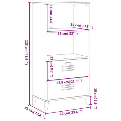 vidaXL Bookcase VIKEN Anthracite Grey 60x35x123 cm Engineered Wood
