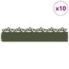 vidaXL Lawn Edgings 10 pcs Olive Green 103 x 0.05 x 22 cm Steel