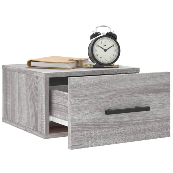 vidaXL Wall-mounted Bedside Cabinet Grey Sonoma 35x35x20 cm