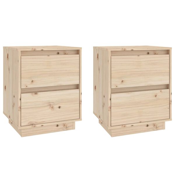 vidaXL Bedside Cabinets 2 pcs 40x35x50 cm Solid Wood Pine