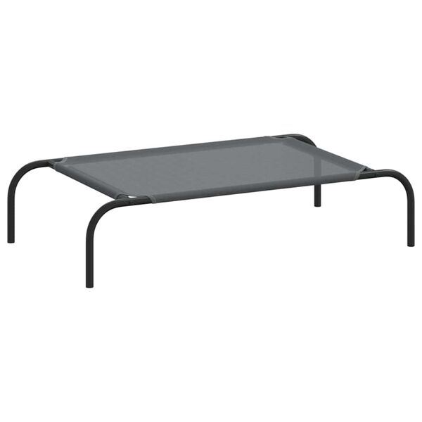 vidaXL Elevated Dog Bed Grey 90x50x20 cm Textilene and Steel
