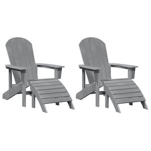 vidaXL Garden Chair 2 pcs Light Grey Polyethylene