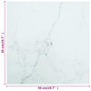 vidaXL Table Top White 50x50 cm 6 mm Tempered Glass with Marble Design