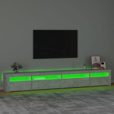vidaXL TV Cabinet with LED Lights Concrete Grey 270x35x40 cm