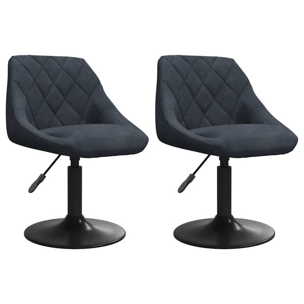 vidaXL Swivel Dining Chairs 2 pcs Dark Grey Velvet