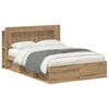vidaXL Bed Frame with Storage Artisan Oak 135 x 190 cm Engineered Wood