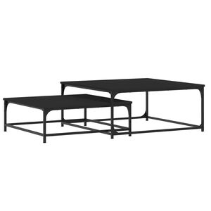 vidaXL Nesting Coffee Tables 2 pcs Black Engineered Wood