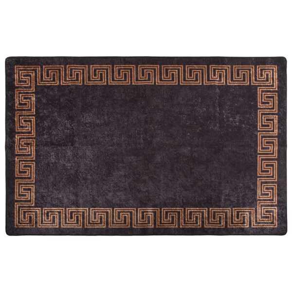 vidaXL Rug Washable 80x150 cm Black and Gold Anti Slip