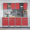 vidaXL Work Cabinet with Drawer 10 pcs Red Engineered Wood and Steel
