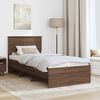 vidaXL Bed Frame with Headboard Brown Oak 80 x 200 cm Engineered Wood