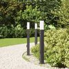 vidaXL Bollard Lights with Sensor&Outlet 3 pcs 80 cm Black IP44