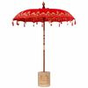 vidaXL Balinese Parasol Red 180-190 cm Cotton and solid wood