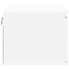 vidaXL Wall-mounted Bedside Cabinet with LED Lights White