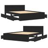 vidaXL Bed Frame with Headboard without Mattress Black 140x190 cm