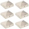vidaXL Pyramid Fence Post Caps 6 pcs Stainless Steel 81x81 mm