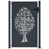 vidaXL Garden Gate Anthracite 100x125 cm Steel Tree Design