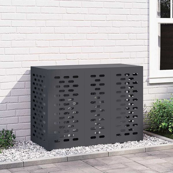 vidaXL Air Conditioner Cover Anthracite 110 x 50 x 80 cm Steel