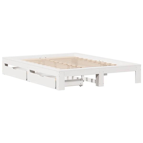 vidaXL Bed Frame without Mattress White 140x190 cm Solid Wood Pine
