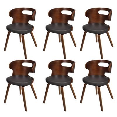 vidaXL Dining Chairs 6 pcs with Bentwood Frame