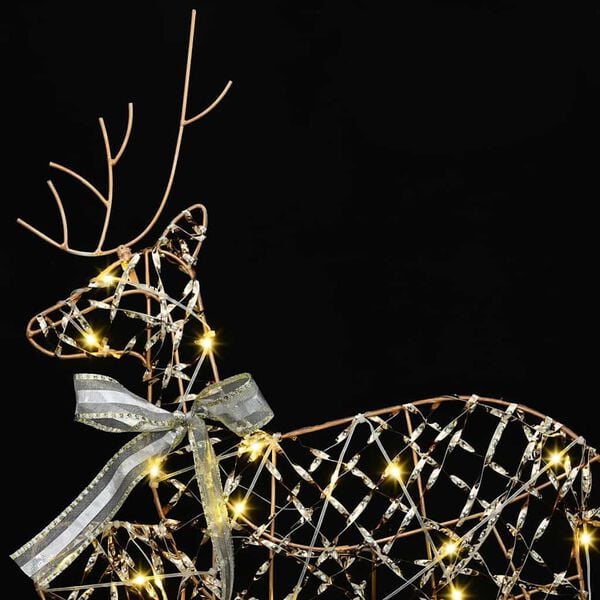 vidaXL LED Reindeers with 60 LEDs 3 pcs Warm White PET