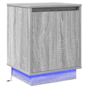 vidaXL Bedside Cabinet Grey 39 x 34.5 x 50 cm Engineered wood