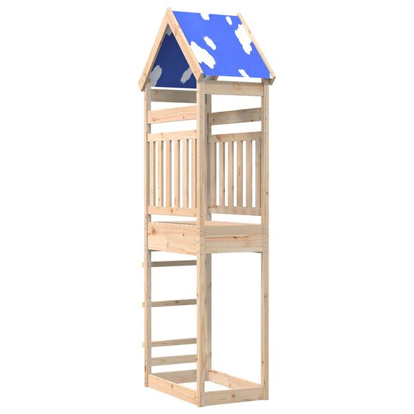 vidaXL Play Tower Brown 52.5 x 85 x 265 cm Solid Pine Wood