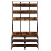 vidaXL Clothes Rack with Shoe Storage Smoked Oak 100x40x184 cm