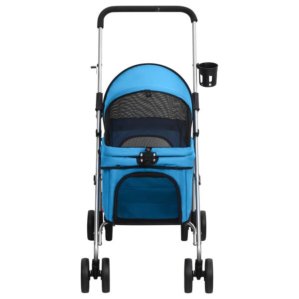 vidaXL Folding Dog Stroller Blue 76x50x100 cm Oxford Fabric