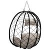 vidaXL Hanging Egg Chair Folding Taupe 91.5 x 60 x 110 cm Poly Rattan