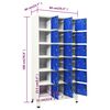 vidaXL Locker Cabinet Grey and Blue 90x40x180 cm Steel