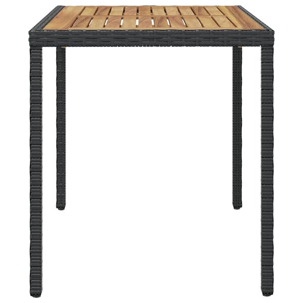 vidaXL Garden Table Black and Brown 123x60x74 cm Solid Acacia Wood