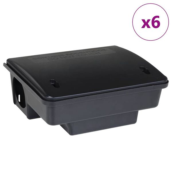 vidaXL Mouse Traps 6 pcs Black 23x19x9.5 cm