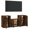 vidaXL 3 Piece TV Cabinet Set Smoked Oak Engineered Wood