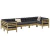 vidaXL 7 Piece Garden Sofa Set with Cushions Impregnated Wood Pine
