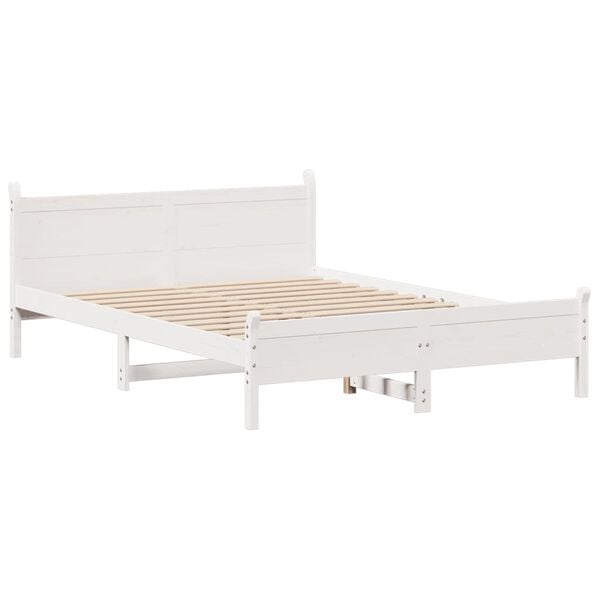 vidaXL Bed Frame without Mattress White 120x190 cm Small Double Solid Wood Pine