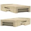 vidaXL Bed Frame without Mattress Sonoma Oak 75x190 cm Small Single Engineered Wood