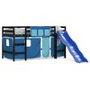 vidaXL Kids' Loft Bed with Curtains without Mattress Blue 90x200 cm