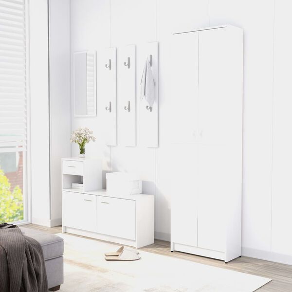 vidaXL Hallway Furniture Set White Engineered Wood