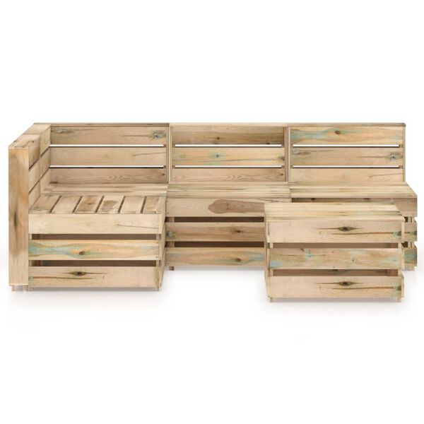 vidaXL 5 Piece Garden Lounge Set Green Impregnated Pinewood