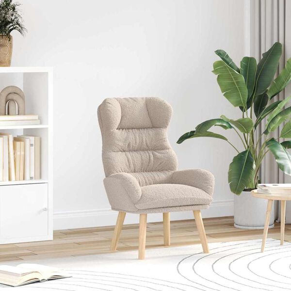 vidaXL Armchair Light Grey 69 x 74 x 93 cm Sherpa Fabric