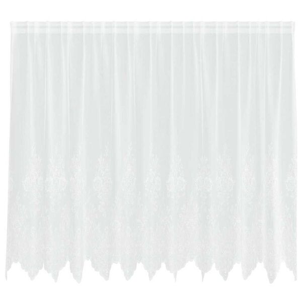 vidaXL Lace Curtain with Curtains Floral White 160 x 300 cm Polyester