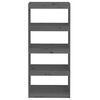 vidaXL Book Cabinet/Room Divider Grey 60x30x135.5 cm Solid Wood Pine