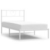 vidaXL Metal Bed Frame without Mattress with Headboard White 80x200cm