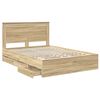 vidaXL Bed Frame with Drawer Sonoma Oak 150 x 200 cm Engineer Wood