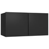 vidaXL 8 Piece TV Cabinet Set Black Engineered Wood